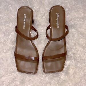 Jeffrey Campbell Jamm-3 Block-heel Jelly Double-strap Sandals Size 8